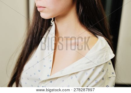 Doctor Examining Birthmarks And Moles Patient. Examination Of Birthmarks And Moles.the Doctor Examin