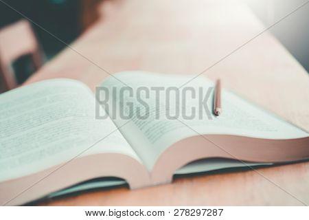 Book In Library Education Highschool Campus Concept