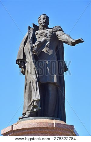 Moscow, Russia - May 21, 2018. Monument To Melnikov - First Minister Of Railways In Russia. Sculptor