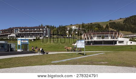 Compaccio Compatsch, Italy On September 12. View Of The Area Around The Mountain Station On Septembe