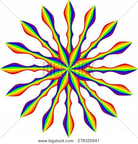 Abstract Rainbow Floral Shape Pattern. Decorative Ornament Design.
