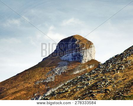 Rocky Peak Zuestoll In The Churfirsten Mountain Range - Canton Of St. Gallen, Switzerland