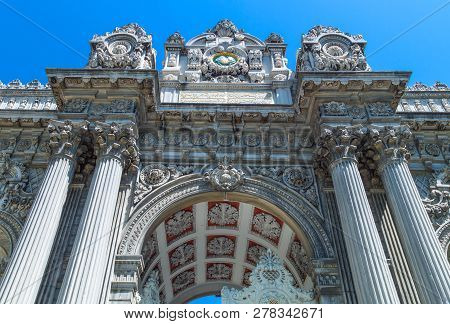 Istanbul, The Rich Facade Decotations Of  Dolmabahce Palace