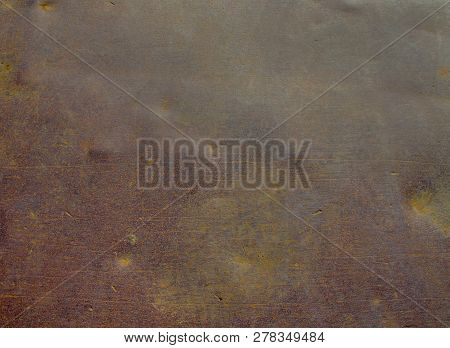 Rusty Old Weathered Scratched Metal Sheet Texture.