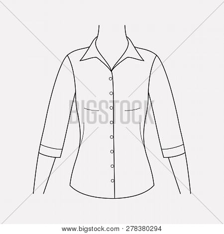 Mid Sleeve Shirt Icon Line Element.  Illustration Of Mid Sleeve Shirt Icon Line Isolated On Clean Ba
