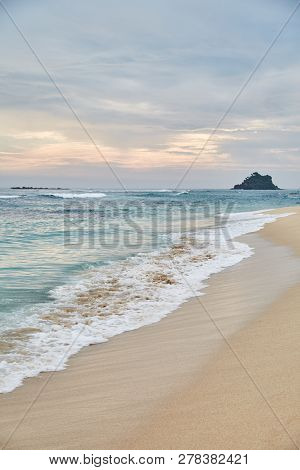 Midigama Beach. Sunset In The Indian Ocean. Midigama, Sri Lanka.