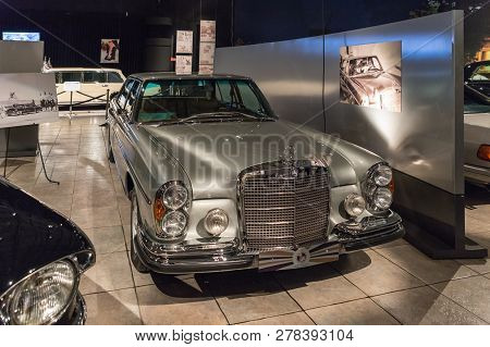 Amman, Jordan, December 07, 2018 : Mercedes-benz 300 Sel 6.3 1968 At The Exhibition In The King Abdu