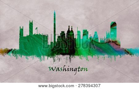 Skyline Of Washington, A State In The Pacific Northwest.
