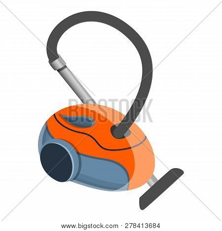 Red Vacuum Cleaner Icon. Cartoon Of Red Vacuum Cleaner Vector Icon For Web Design Isolated On White 