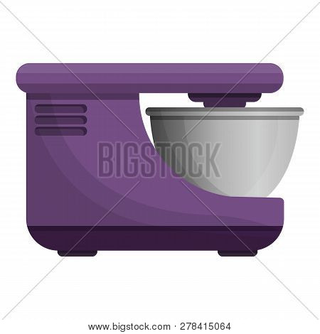Violet Food Processor Icon. Cartoon Of Violet Food Processor Vector Icon For Web Design Isolated On 