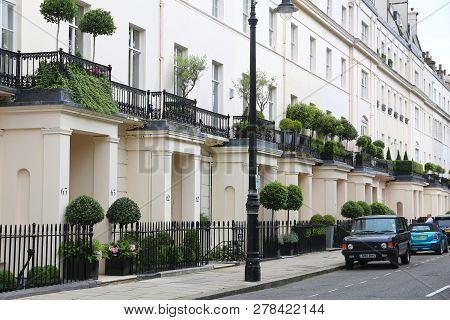 London, Uk - July 9, 2016: Belgravia District In London. Belgravia Is One Of Wealthiest Neighborhood