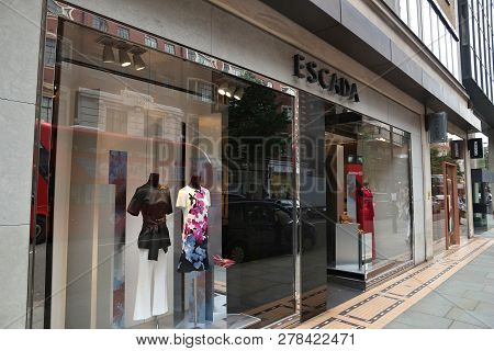 London, Uk - July 9, 2016: Escada Store At Sloane Street In London. Sloane Street Is Located In Roya