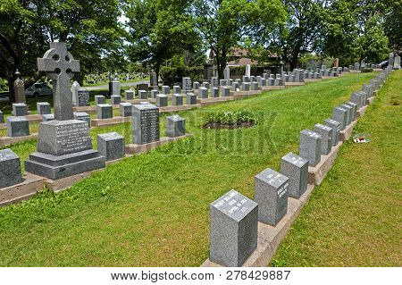 Halifax, Canada - July 2, 2017: Fairview Lawn Cemetery Is A Final Resting Place For Victims Of The T