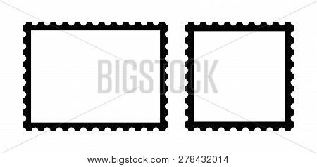 Blank Postage Stamps Set. Vector Illustration Blank Postage Stamps Collection.