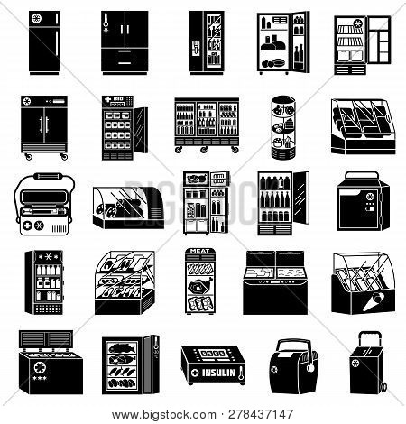 Freezer Icons Set. Simple Set Of Freezer Vector Icons For Web Design On White Background