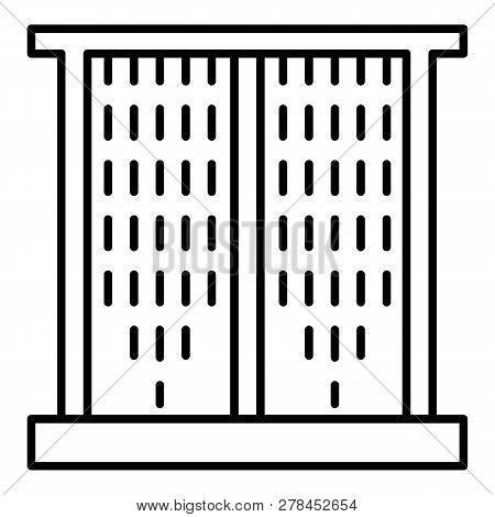 Window Sunblind Icon. Outline Window Sunblind Vector Icon For Web Design Isolated On White Backgroun