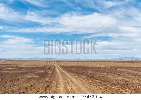 A Road In A Drought Stricken Part Of The Tankwa Karoo In The Northern Cape Province Of South Africa