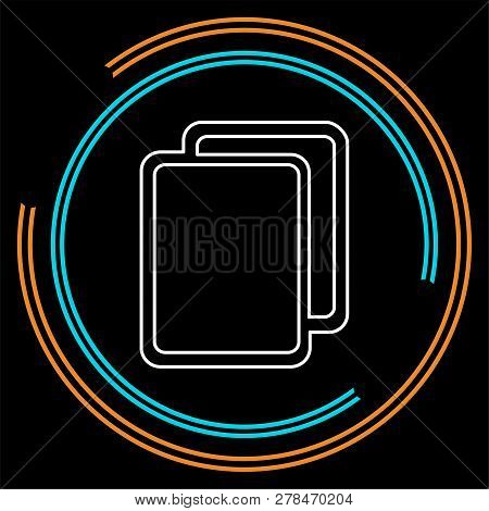 Copy Or Duplicate Document Icon - Web Page Symbol - Office File Format. Thin Line Pictogram - Outlin
