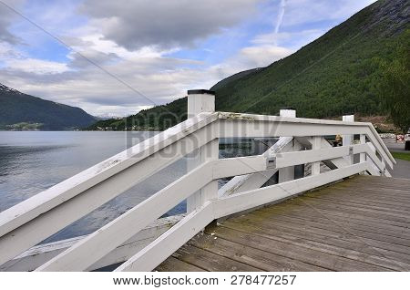 Views Of The Loen Village In Norway With Its Fjord