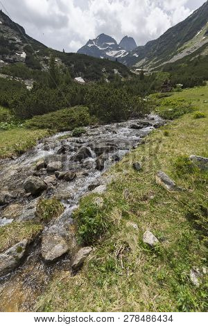 Summer Landscape Of Malyovitsa Peak And Malyoviska River, Rila Mountain, Bulgaria