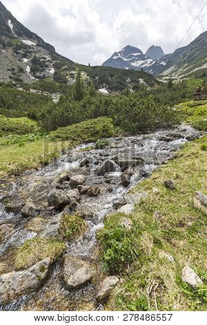 Summer Landscape Of Malyovitsa Peak And Malyoviska River, Rila Mountain, Bulgaria