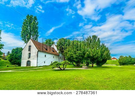 Scenic View At Marble Park In Old Town Varazdin, Croatian Travel Places.