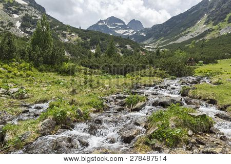 Summer Landscape Of Malyovitsa Peak And Malyoviska River, Rila Mountain, Bulgaria