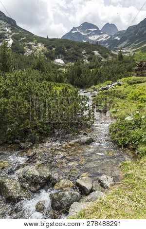Summer Landscape Of Malyovitsa Peak And Malyoviska River, Rila Mountain, Bulgaria