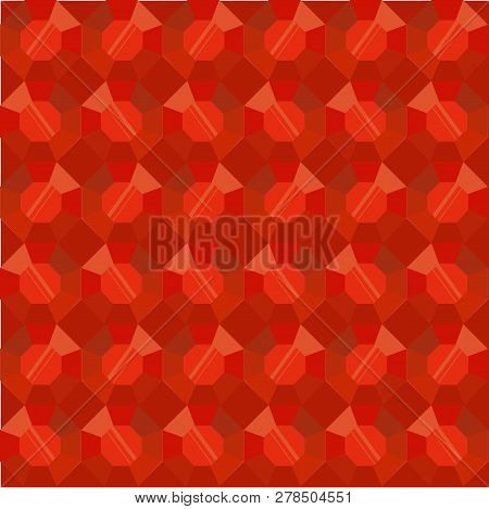 Seamless Pattern Faceted Red Ruby, 3d Design Element Background Stock Vector Illustration For Web, F