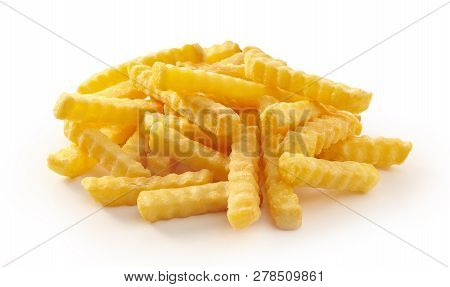 Pile Of Golden Rippled French Fries