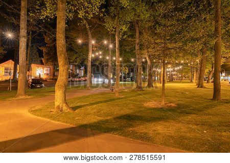 Hanmer Springs, New Zealand - October 8 2018; Tree Lined Amuri Avenne In The Spa Tourist Town With T