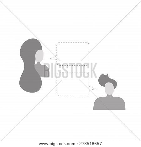 Flat people and message illustration and vector