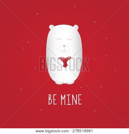 Valentines Or Womens Day Card Cute Bear