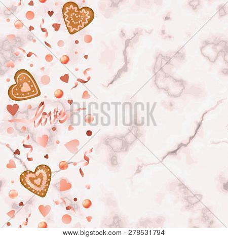 Love And Gingerbread Hearts Seamless Vertical Border