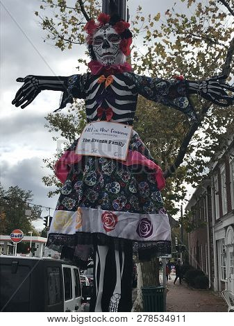 New Canaan, Ct - Oct 28: Annual Halloween Parade And Trick-or-treating In New Canaan, Connecticut, A