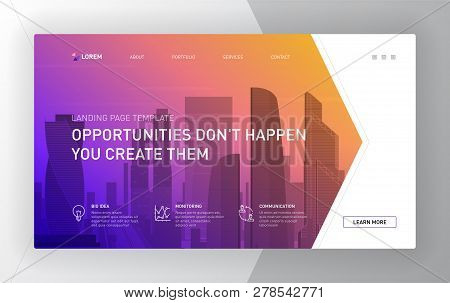 Landing Pages Templates Set For Business. Modern Web Page Design Concept Layout For Website. Vector 