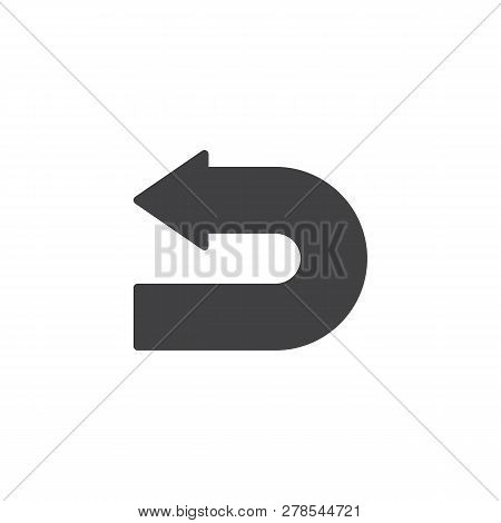 Turn Back Arrow Vector Icon. Filled Flat Sign For Mobile Concept And Web Design. Return Arrow Direct