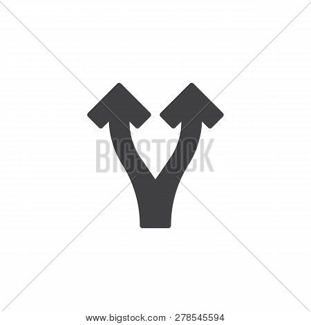 Split Arrows Up Vector Icon. Filled Flat Sign For Mobile Concept And Web Design. Two Direction Way A