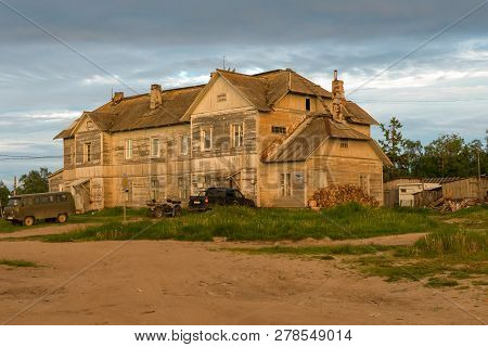 Island Solovki, Russia - June 26, 2018: Barrack Of The Administration Of The Solovki Camp. Now Resid