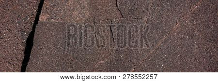Hematite Ore Destroyed By Climatic Conditions. Banner For Design.