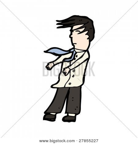 cartone animato windblown uomo