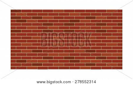 Red Brick Wall. Construction And Building Element. Vector Illustration In Flat Style