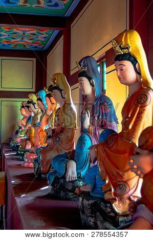 The Interior And Scenery Of The Buddhist Temple Of Hua Yan Or Huayan In The Chinese City Of Tumen, J