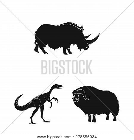Vector Design Of Animal And Character Symbol. Set Of Animal And Ancient  Stock Symbol For Web.