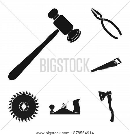 Isolated Object Of Tool And Construction Sign. Collection Of Tool And Carpentry Stock Vector Illustr