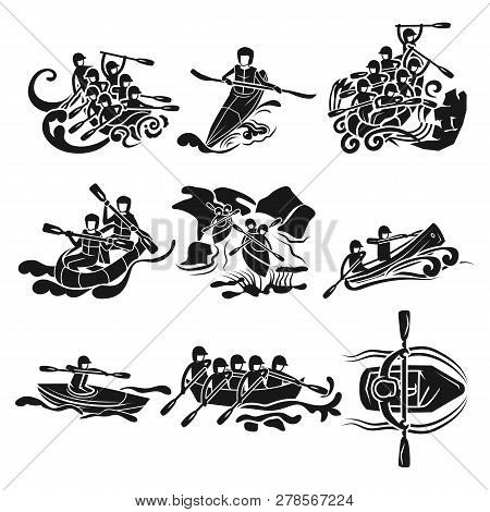 Rafting Icon Set. Simple Set Of Rafting Icons For Web Design On White Background