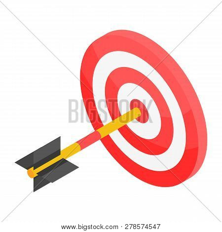 Bulleye Shot Icon. Isometric Of Bulleye Shot Icon For Web Design Isolated On White Background