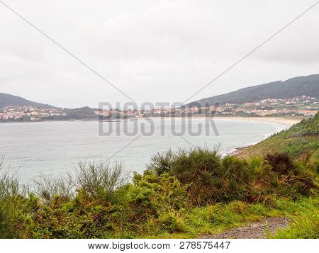 First Sight Of Finisterre And The Shrimp Beach (praiade Langosteira) On An Overcast Day In Autumn - 