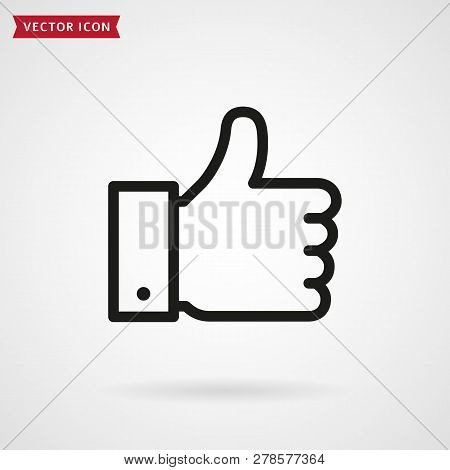 Thumbs Up Line Icon. Hand Showing Like Sign. Vector Outline Symbol.