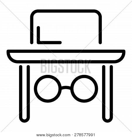 Jewish Man Face Icon. Outline Jewish Man Face Icon For Web Design Isolated On White Background